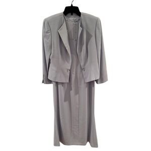 Daymor Style 103461 Embellished Dress Jecket Sheer Neckline Sleeveless Petite 4